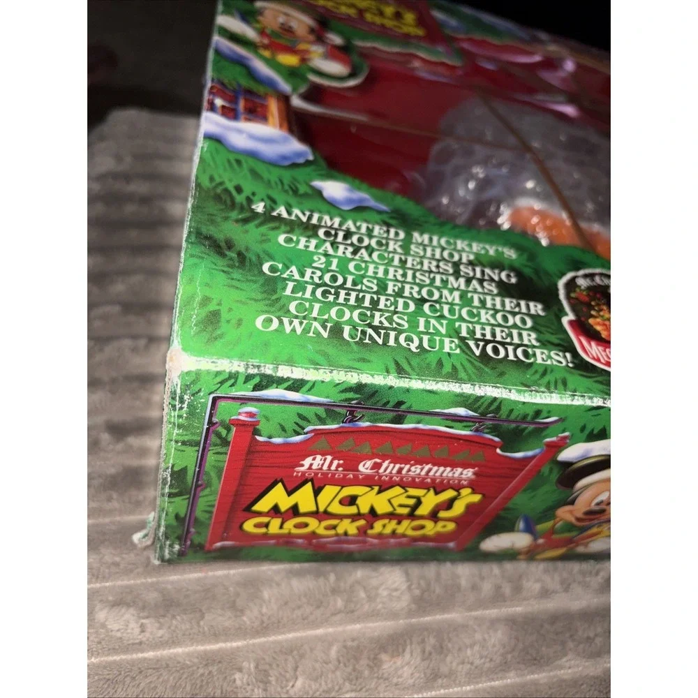 Disney‎ Vtg Mr. Christmas Mickey's Clock Shop Main Shop And Box- For Parts + Box